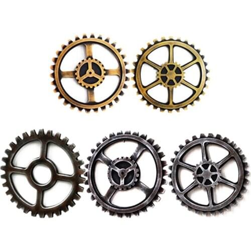 Golden Wooden Gear Wall Decoration Steampunk Style Gear Hanging Decor Home Bar Art Craft Bedroom Bathroom Home Decoration