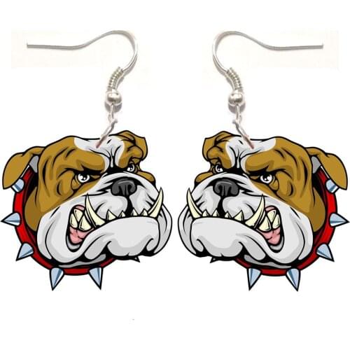 1 Pair Dogs Acrylic Earrings Bully Bulldog Dog Earring Womens Jewelry Gifts for Women Kids Love Charm Pet Cute Not 3D Ear Ring