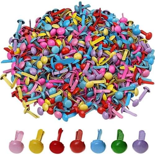 100Pcs Round Head Split Pin Brads Scrapbooking Embellishment Fastener Brad Studs Spikes Paper Fasteners Brads