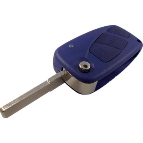 2 Button Flip Remote Key Shell Case For Fiat Bravo Punto Brava Panda Stilo Ducato Fob Blue Blank Car Cover 5PCS/lot