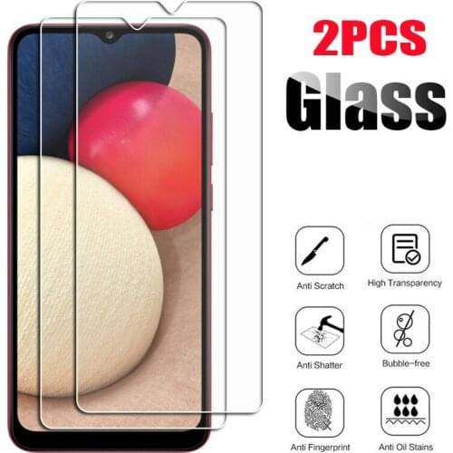2PCS For Samsung Galaxy A02 A32 4G M02 M02s A11 A12 A21 A31 M21 M31 Note10 S10 Lite S20 FE Tempered Glass Protective Screen Film