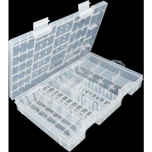 2pcs Useful Rack Transparent AAA AA C D 9V Hard Plastic Battery Case Holder Storage Box Battery Classification Container