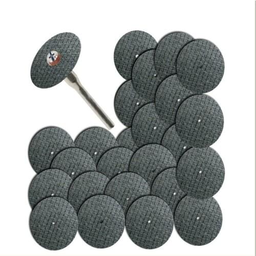 25pc Fiberglass Reinforced Cut Off Wheel Disc w/ 2 Mandrel 1/8" Fit Dremel Tool