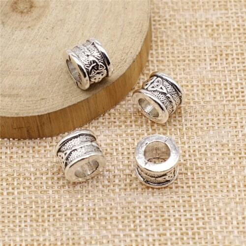 26pcs 11x8mm antique silver Celtic symbol spacer beads charms diy retro jewelry fit Earring keychain hair card pendant