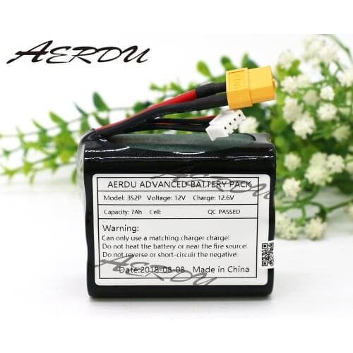 AERDU 12V 3S2P 11.1V 12.6V 7Ah Li-ion Battery UAV Rechargeable Use Single Cell 3500mAh Combination Suitable for Various Drone