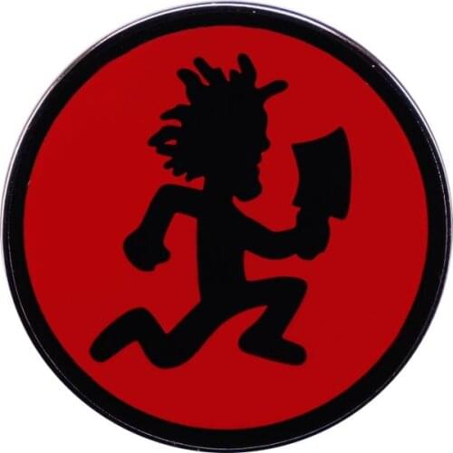 Hatchet Man Red Circle Enamel Pin Brooch