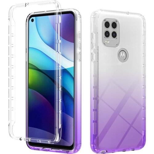 For Motorola G100 2021 Crystal Case Gradient Armor Hard Back Panel Cover Motorola G100 G 100 Bumper Fundas for Moto G100 Case
