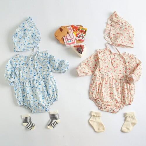 Baby Onesies Floral Baby Clothing Korean Baby Clothes Spring and Autumn Rompers Climbing Newborn Bags