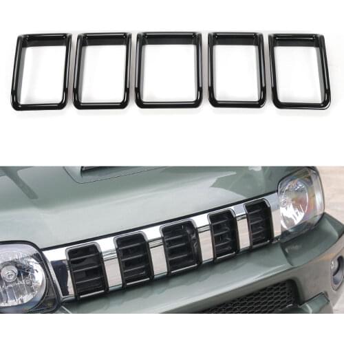For Suzuki Jimny 2012-15 Front Grille Grid Cover Trim Exterior Decor Frame Car Styling Sticker Chrome ABS Car-Covers Accessories