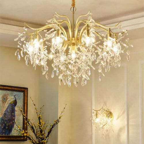 Modern LED Crystal Chandeliers Gold Black Chandelier Luxury Lighting Kitchen Dining Living Room Bedroom Lamp Lustre Pendant
