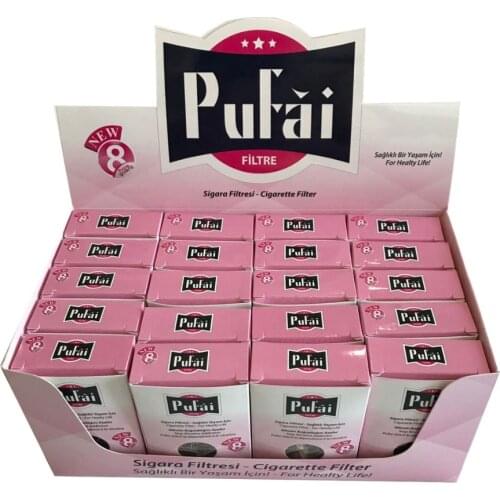 Pufai Cigarette Filters Disposable Compatible 8 mm Regular Sizes 600 Piece 20 Pink Boxes