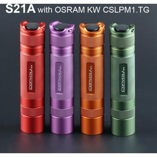 Convoy S21A with KW CSLPM1.TG White Light Flashlight High Powerful Lantern 21700 Outside Lighting Camping Fishing Work Lanterna