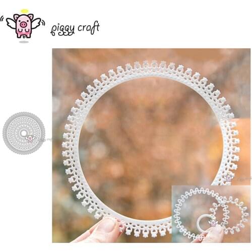 Piggy Craft metal cutting dies cut die mold 5Pcs Lace round frame Scrapbook paper craft knife mould blade punch stencils dies