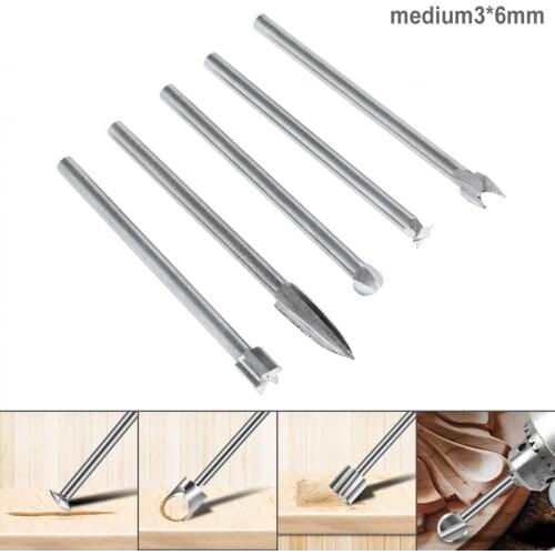 5pcs/set 3mm Woodworking Engraving Cutter Milling Cutters Root Carving Tool Amber Wood Carving Drill Bits Set
