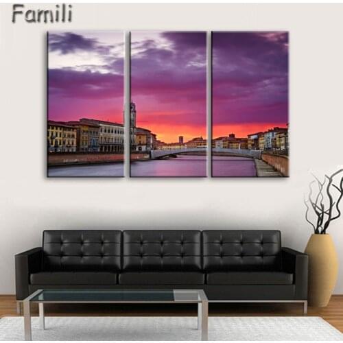 Italy Canvas Painting Wall Art Landscape 3pcs Prints Home Decor Picture Panels Poster For Linving,art painting