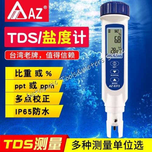 AZ8373 TDS&Salinity 2 In1 Water Quality Testing Meter Pen Type Seawater Hydrometer Meter For Food Saltiness Detector