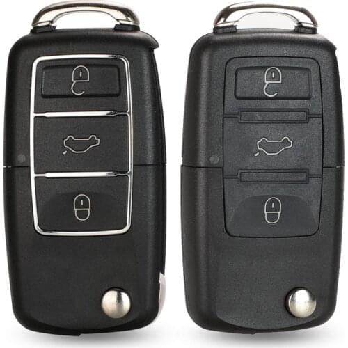 Jingyuqin 3 Buttons Remote Car Key Flip Folding Key Shell Case For Volkswagen Vw Jetta Golf Passat Beetle Skoda Seat Polo B5
