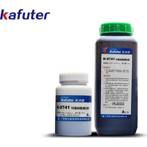 Kafuter K-9741 low shrinkage 1:5 black Epoxy resin pott circuit board cover one pair of 1.2kg