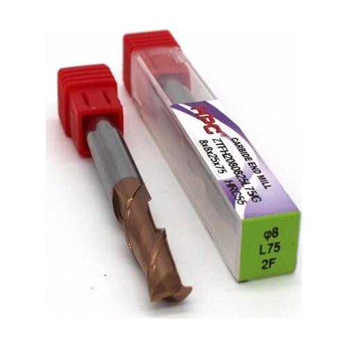 Router bit 8*8*75 of 2 flutes flat end mills HRC55 carbide end milling tungsten mill cutter CNC machine tool