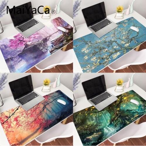 MaiYaCa Landscape Tree Keyboard Gamer Gaming Mouse pads Gaming Accessories Mousepad Mouse Mat Desk Keyboard xxl Mouse Pad Game