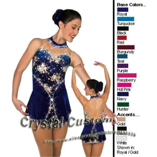 Beautiful Girls Ice Skating Dresses With Spandex Graceful New Brand Figure Skating Competition Dress Custom DR2668