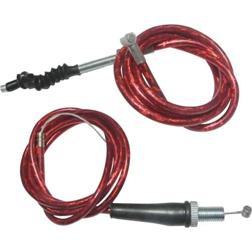 Pit Dirt Bikes Red Twist Throttle Clutch Cable For 50cc-160cc Engine Motocross