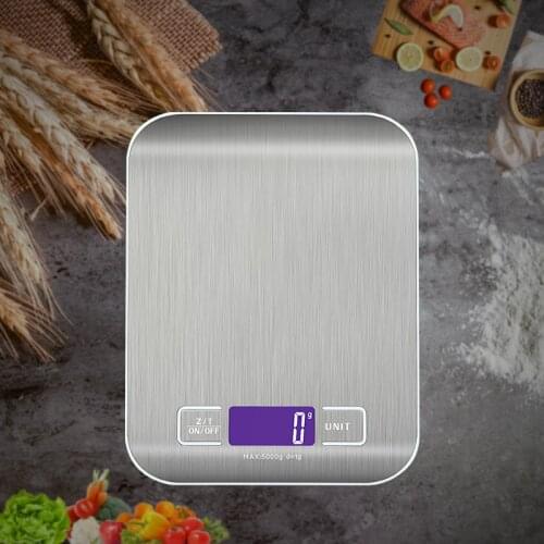 5/3Kg Kitchen Bench Scale Stainless Steel Weighing Scale Food Diet Postal Balance Measuring LCD Electronic Scales