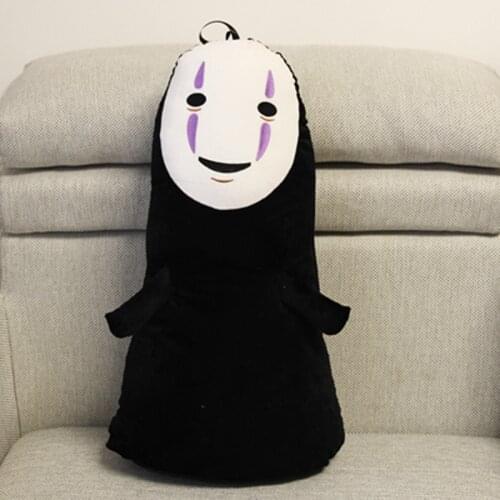 Cute 60cm Hayao Miyazaki Spirited Away No Face Man Pulsh Stuffed Doll Cartoon Kaonashi Figure Toy