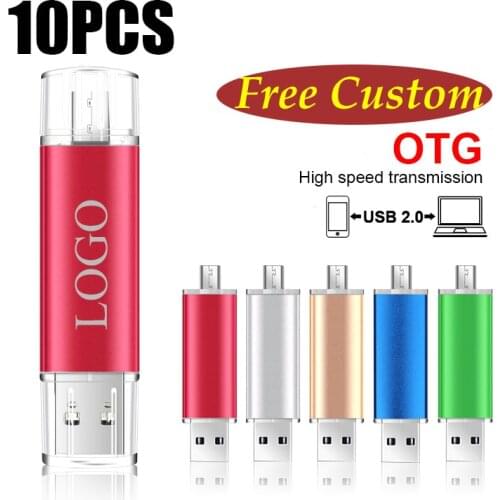 Hot Selling Mini Metal OTG USB Flash Drive 10PCS 8G 16G USB 2.0 Customized Free laser LOGO Mini Flash Pen Drives
