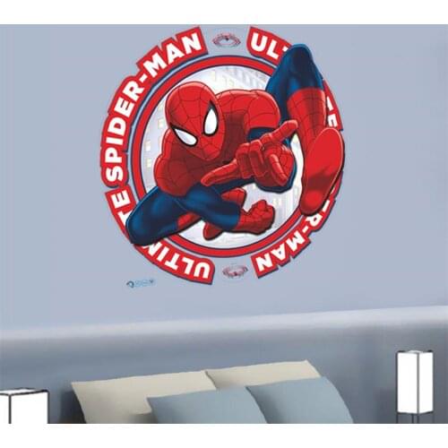Cartoon Hero Spiderman Wall stickers Nursey Boys' Room Decor PVC Wall Mural poster Home christmas decoration