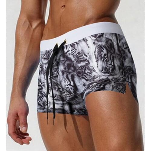 Men Swimming Shorts Elastic bandage Swim Trunks print Swimwear Beach Sport Quick Dry Surf Board Short Pants Man Swimsuit Boxers
