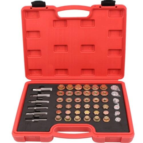 114PCS Automobile Oil Pan Thread Repair Kit Universal Transmission Oil Drain Plug Gasket Seal Tool Set Automobile Repair Tool