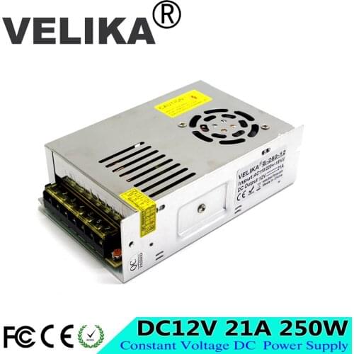 New model 12V 21A 250W Switching Power Supply Driver Lighting Transformer 110v 220v AC-DC 12V SMPS For LED Strip Display Light