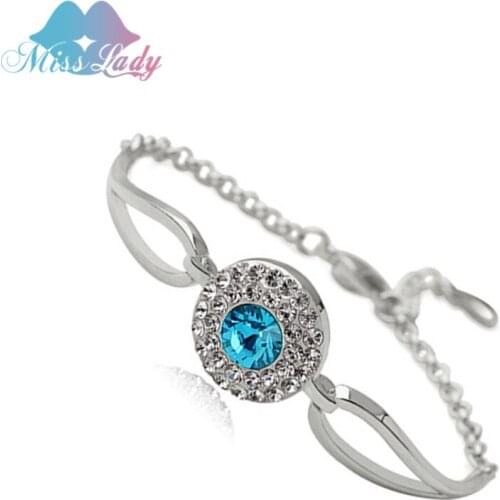 2017 New Gold color Rhinestone Crystal Vintage Round Bracelets & Bangles Fashion Jewelry for women MLY4347