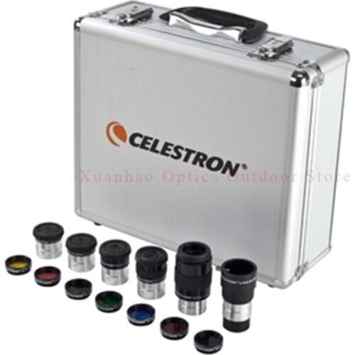 Celestron 1.25 6mm 8mm 13mm 15mm 32mm Plossl Eyepiece 2x Barlow Len Planet Moon Colored Filter Astronomy Telescope Accessory Kit