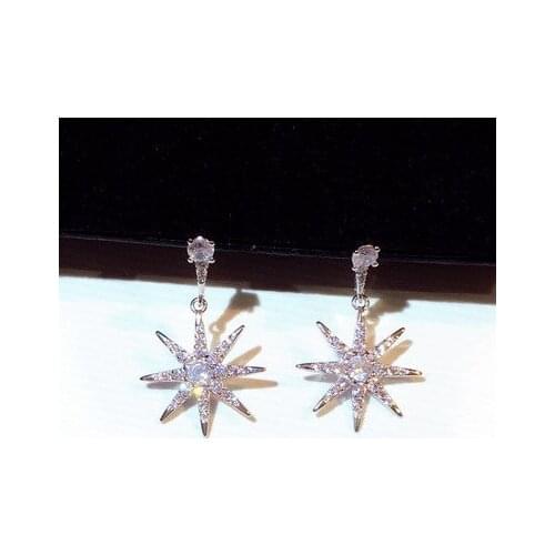 2021New Fashion Temperament Super Shiny AAA Zirconia Sunflower Earrings for Women Engagement Wedding Birthday Gift for Female