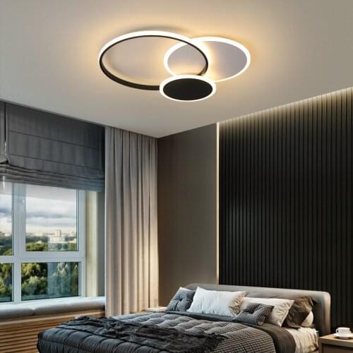 Bedroom Lamp Simple Modern Warm Household Personality Double Ring Circular Study Side Sleeping Lamp Led Room Ceiling Lamp