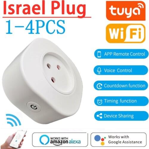 16A Israel Smart Wifi Power Plug Smart Wifi Wireless Socket Outlet Work with Alexa Google Home Assistant Tuya SmartLife APP