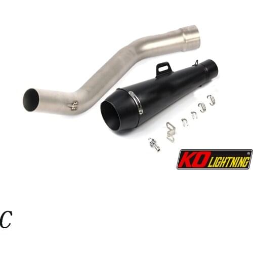 Slip On Motorcycle Exhaust Mid Link Pipe And 51mm Muffler Stainless Steel Exhaust System For Kawasaki Zx6r Zx636 2009-2020