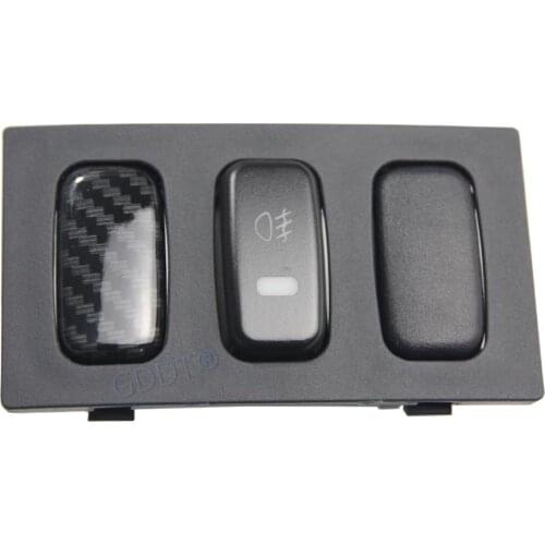 1 Piece Fog Lamp Control Switch Carbon Fiber Cover for Mitsubishi Pajero for Montero 3 4 IO for Lancer Grandis 4 Pin Wires Frame