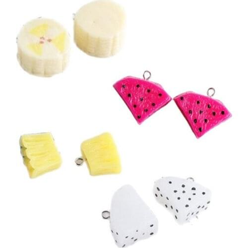 10pcs Imitation Fruit Charms Pendants Handmade Necklace Earrings Making DIY Ear Jewelry Accessories for Women Girls Gifts