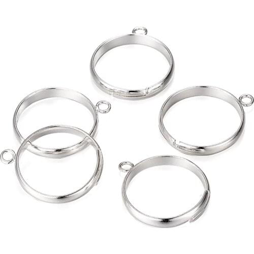 100Pcs Adjustable Brass Loop Ring Bases Ring Components Handmade DIY Earrings Keychain Bracelet Necklace Jewelry Findings