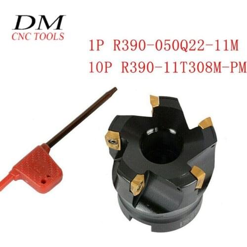1p R390-11 50R0.8-22-F5 10p R390-11T308M-PM 1025Carbide insert CNC cutting tool slot blade handle combination R390 square should