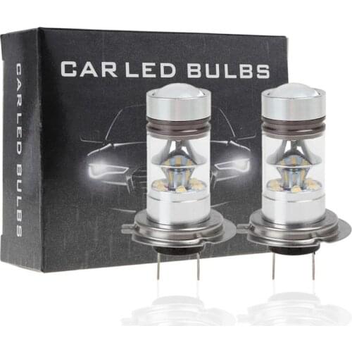 2pcs H7 LED Automobiles Fog Light Lamp Assembly 100W Car Driving Bulb White 12V Super Bright 1000LM Fog Light Bulbs