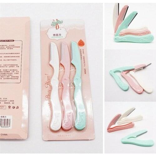 3Pcs/Set Eyebrow Lip Razor Trimmer sharp Blade Shaver Knife Hair Remover Facial Mini Makeup Knife shaper shaver For Women Hot
