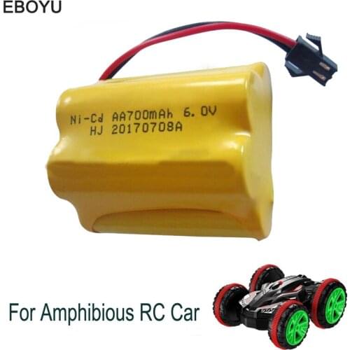 EBOYU RC Car Rechargeable Battery 6V 700mAh NI-CD High Capacity Battery Pack for Stunt Car 2.4Ghz 4WD RC Car Boat 6CH Vehicle