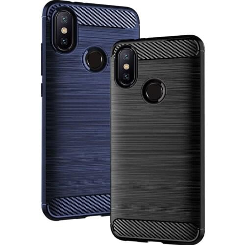 Shock Absorption Cover Soft TPU Anti Scratch Carbon Fiber Back Original Case for Xiaomi Mi Mix 2S 5.99" Cover Cases