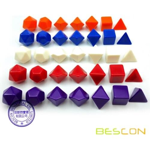 Bescon Blank Polyhedral RPG Dice 35pcs Assorted Colors Set, Solid Colors in Complete Set of 7, One Set for Each Color, DIY Dice
