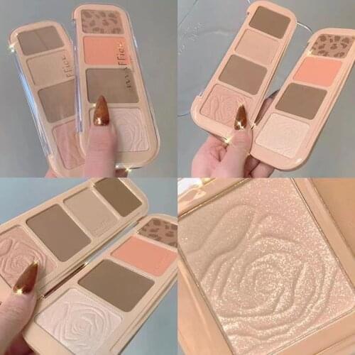 3 Color Matte Highlighter Bronzer Palette Makeup Highlight Face Blush Shimmer Powder Contour Illuminator Cheek Blush Cosmetic