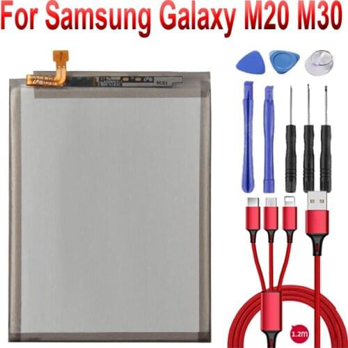 EB-BG580ABU Battery For Samsung Galaxy M20 M30 SM-M205F Genuine Replacement Phone Battery 5000mAh+USB cable+toolkit